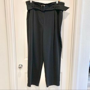 TOPSHOP paper bag waist pants with belt size 12